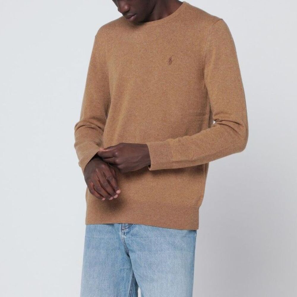 POLO RALPH LAUREN Crew Neck Sweater Men LIGHT BLUE Sweaters & Cardigans